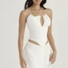 Orla wit chiffon korsetten met bandjes