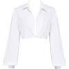 Palmer witte blouson-top met diep decolleté