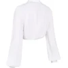 Palmer witte blouson-top met diep decolleté