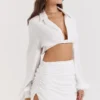 Palmer witte blouson-top met diep decolleté
