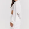 Palmer witte blouson-top met diep decolleté