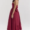 Pandora Berry strapless midi-jurk met afneembare strik
