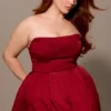 Pandora Berry strapless midi-jurk met afneembare strik