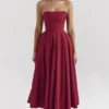 Pandora Berry strapless midi-jurk met afneembare strik
