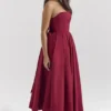 Pandora Berry strapless midi-jurk met afneembare strik