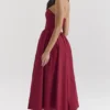 Pandora Berry strapless midi-jurk met afneembare strik