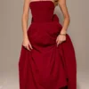 Pandora Berry strapless midi-jurk met afneembare strik