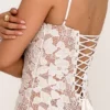 Parelwitte maxi-jurk met bloemenborduursel