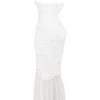 Pearla ivoorkleurige maxi-jurk met ruches