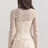 Perdita ivoorkleurige metallic jacquard korset & Bolero’s