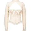 Perdita ivoorkleurige metallic jacquard korset & Bolero’s