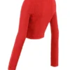 Perla Cherry geribbelde gebreide top