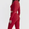 Perla Cherry geribbelde gebreide top