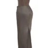 Persephone rookkleurige strapless korset maxi-jurk