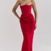 Persephone Scarlet strapless korset maxi-jurk