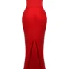 Persephone Scarlet strapless korset maxi-jurk