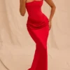 Persephone Scarlet strapless korset maxi-jurk