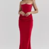 Persephone Scarlet strapless korset maxi-jurk