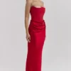 Persephone Scarlet strapless korset maxi-jurk