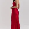 Persephone Scarlet strapless korset maxi-jurk