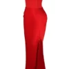 Persephone Scarlet strapless korset maxi-jurk