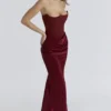 Persephone Wine strapless korset maxi-jurk