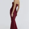 Persephone Wine strapless korset maxi-jurk