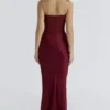 Persephone Wine strapless korset maxi-jurk