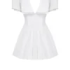 Piera witte geplooide mini-jurk