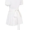 Piera witte geplooide mini-jurk
