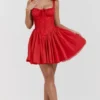 Pietra Cherry korsettenminijurk