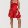 Pietra Cherry korsettenminijurk