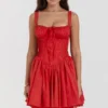 Pietra Cherry korsettenminijurk