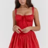 Pietra Cherry korsettenminijurk