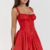 Pietra Cherry korsettenminijurk