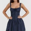 Pietra French Navy korsettenminijurk