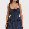 Pietra French Navy korsettenminijurk