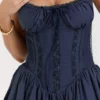 Pietra French Navy korsettenminijurk