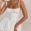 Pietra witte mini-korsetjurk