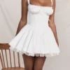 Pietra witte mini-korsetjurk