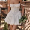 Pietra witte mini-korsetjurk