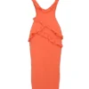 Pixie Flame Orange Ruffle Maxi Jurk