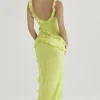 Pixie Lime maxi-jurk met ruches