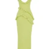 Pixie Lime maxi-jurk met ruches