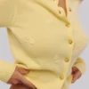 Poppie Lemon wollen + kasjmier vest met bloemenborduursel