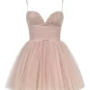 Princess French Rose Tule Mini Jurk