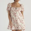 Princess Rose Print Mini Jurk