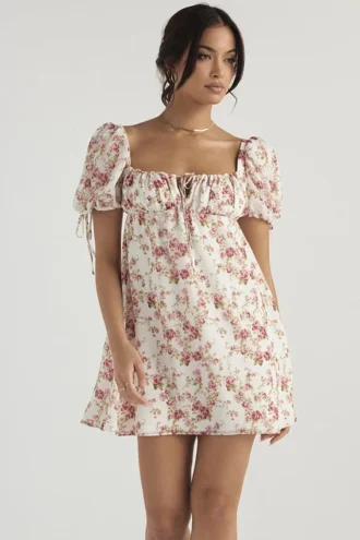 Princess Rose Print Mini Jurk