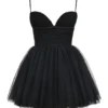 Princess zwarte tule mini-jurk
