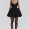 Princess zwarte tule mini-jurk